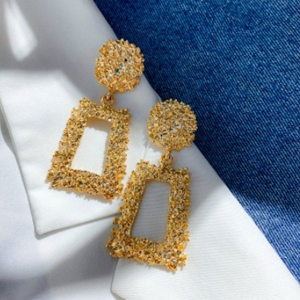 Gold Hollywood Frame Earrings